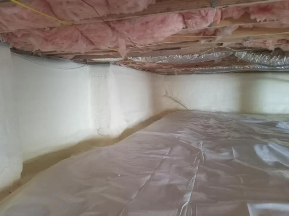 Crawl space encapsulation with closed-cell spray foam for Roof Waterproofing in New Ulm