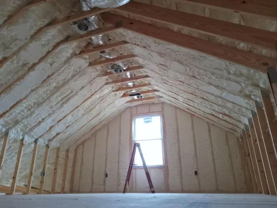 Spray foam roofing application for Crawl Space Insulation project in New Ulm